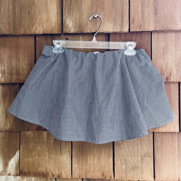 Aritzia Babaton Bandeau Ruffle Top Blouse Peplum Checkered Black White Size S - Picture 4 of 11